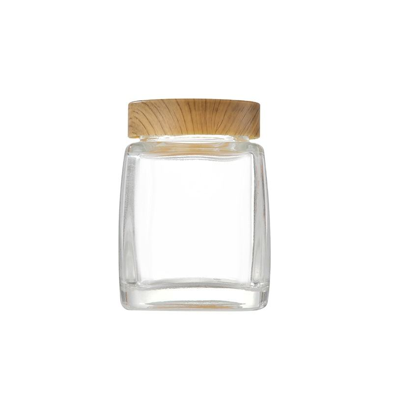 Food Packaging Square Storage Jar Wide Mouth Glass Honey 100ml 180ml 280ml 360ml 500ml Glass Jars Honey Jam With Lid