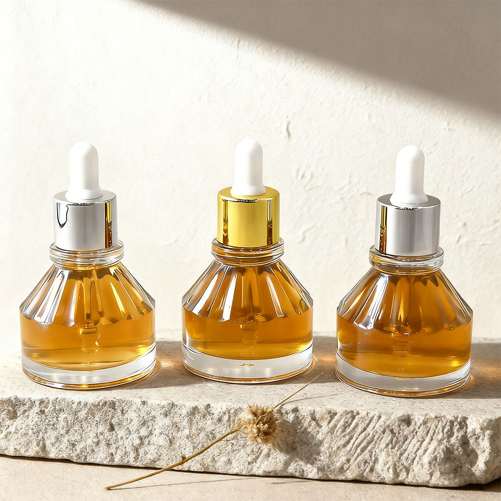 Thickened Dropper Glass Bottle with Silk Screen Printing Cylinder Shape Screw Cap for Skin Care Essential Oil Bottle