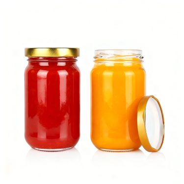 Wholesale empty 235ml 8oz glass jam honey jars with airtight metal lids