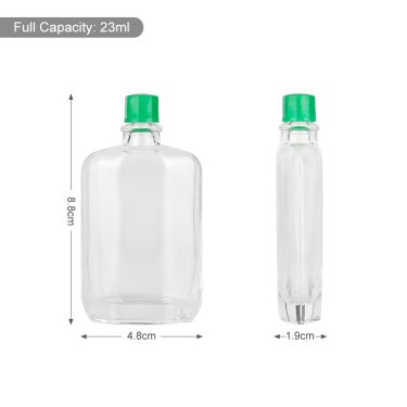 20ml 25ml 30ml 50ml Flat glass essential oil bottle safflower oil bottle glass medication bottle for sale