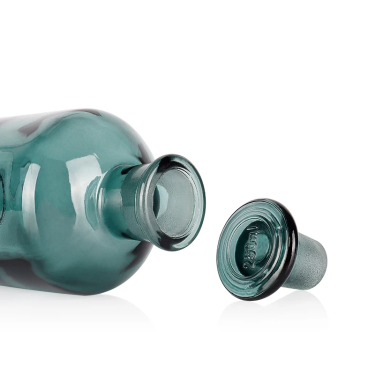 Blue cylindrical small-mouth reagent bottle with glass stopper laboratory reagent dispensing sealing glass bottle