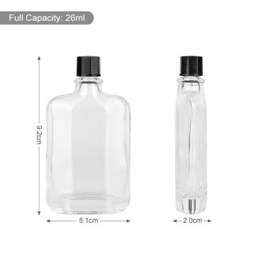20ml 25ml 30ml 50ml Flat glass essential oil bottle safflower oil bottle glass medication bottle for sale