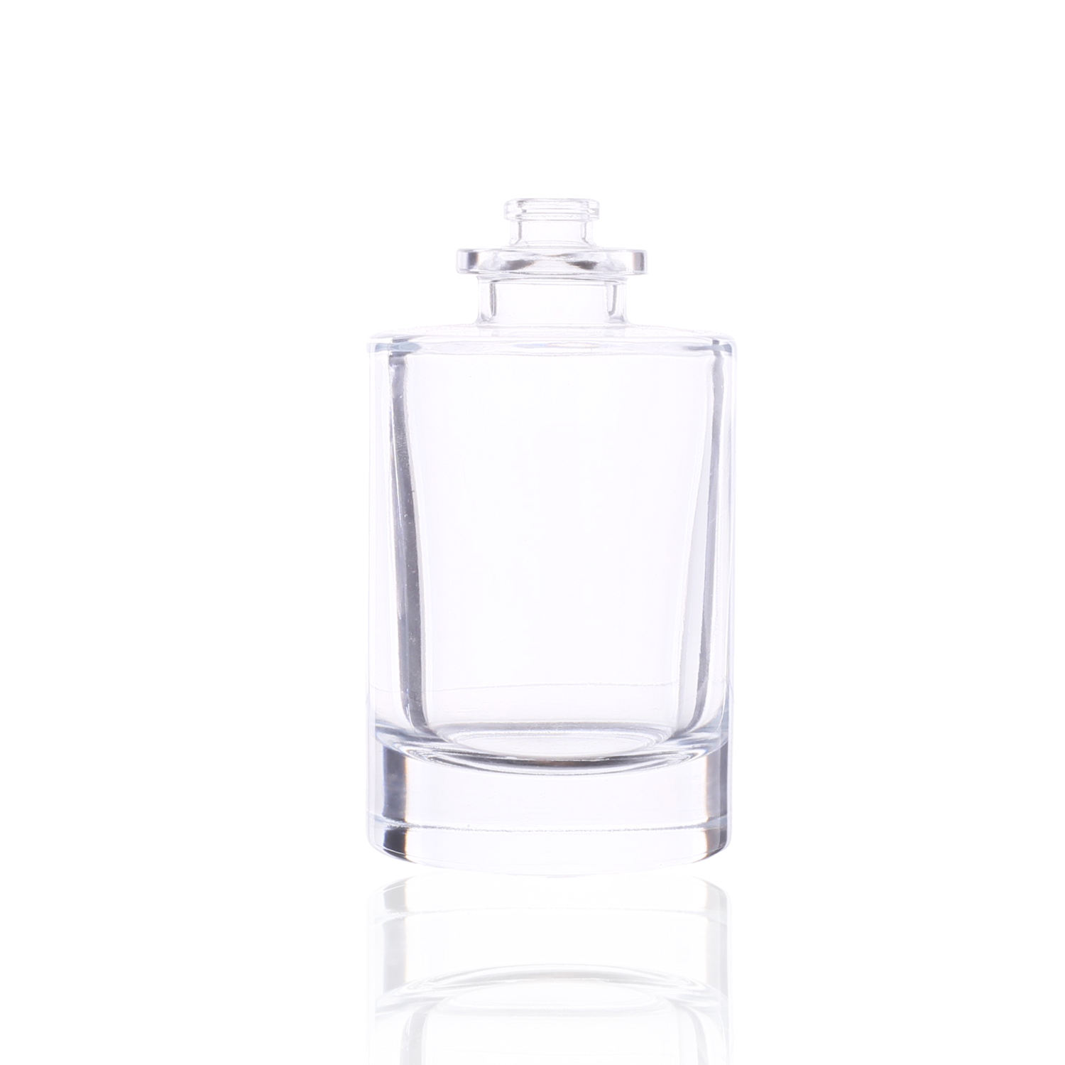 Wholesale High Grade Luxury Good Quality 50ml 100ml Cylinder Empty Clear Glass Perfume Bottle With Step Collar and Cap