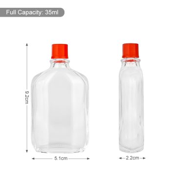 20ml 25ml 30ml 50ml Flat glass essential oil bottle safflower oil bottle glass medication bottle for sale