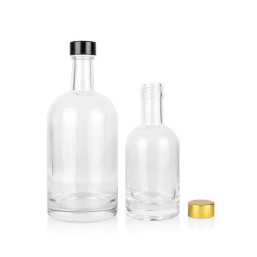 50ml 100ml 200ml 375ml 500ml 750ml High Quality Clear Empty Thickness Glass Wine Liquor Storage Bottle with Cork or Screw Cap