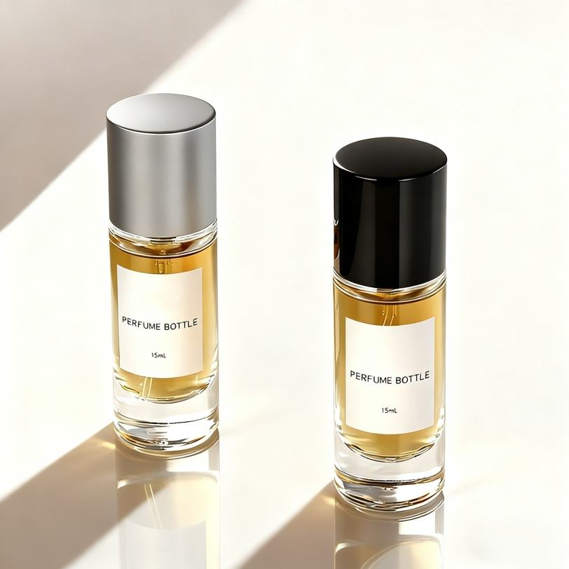 Sleek Compact Transparent Glass Perfume Bottle: Minimalist Design for Daily & Travel Use