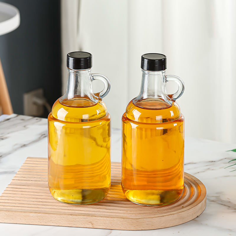 500ml 1L 1.5L 2L 3L 4L Large Capacity California Wine Jars Growler Glass Bottles With Small Handle and Cap