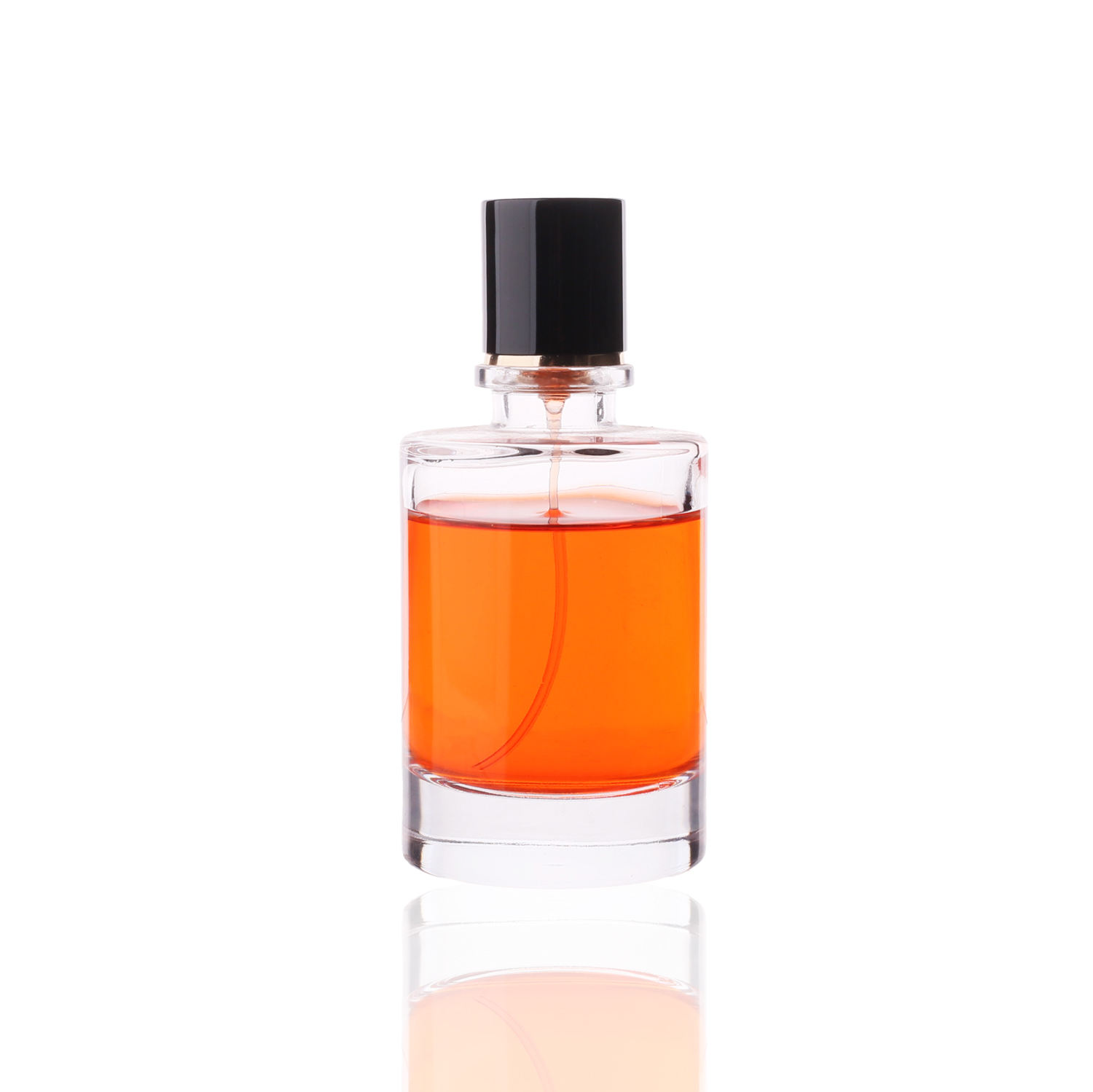 Wholesale High Grade Luxury Good Quality 50ml 100ml Cylinder Empty Clear Glass Perfume Bottle With Step Collar and Cap
