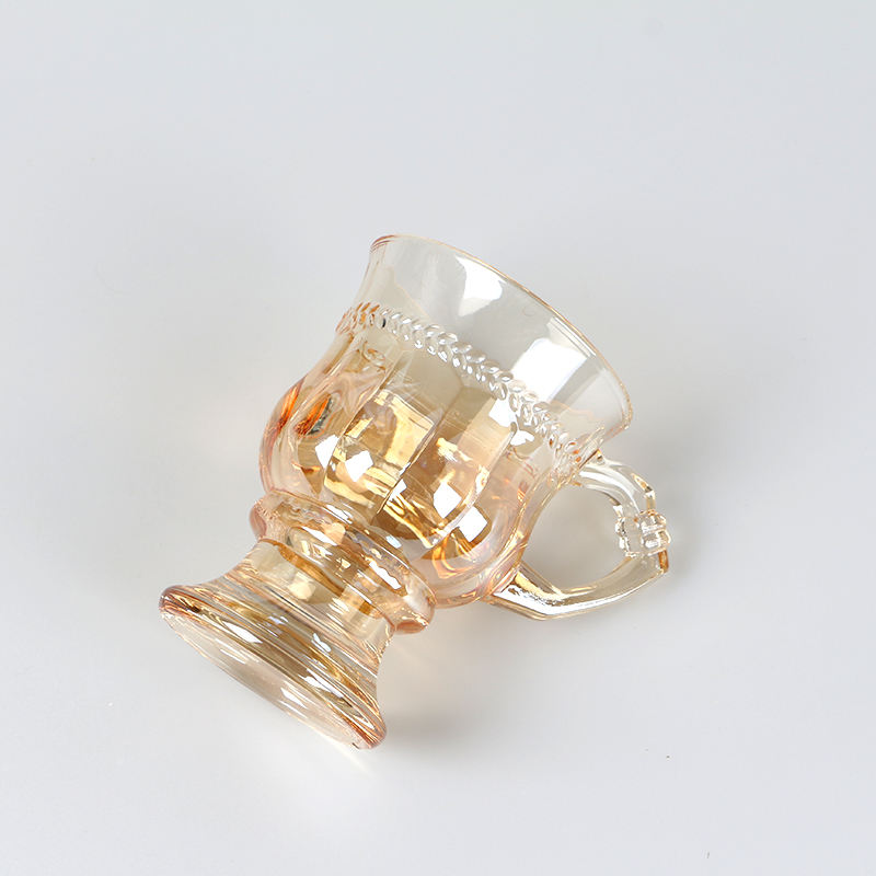 100ml Amber Glass Tumbler for Iced Coffee Elegant Goblet Cups