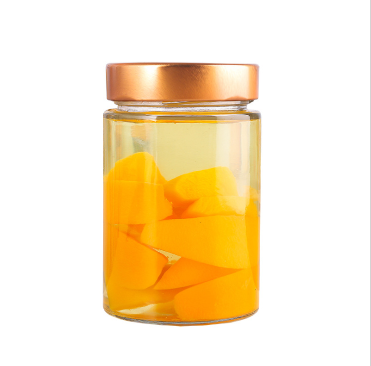 212ml 250ml 350ml Straight Glass Jar High Lid for Health Food Chill Sauce Honey Storage Use for Jelly Juice Olive Oil Cake Gift