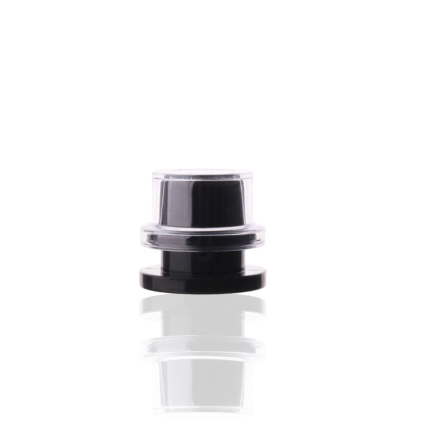 Wholesale High Quality Luxury Clear Empty Thick Based Glass Perfume Bottle With Black White Lid 50ml