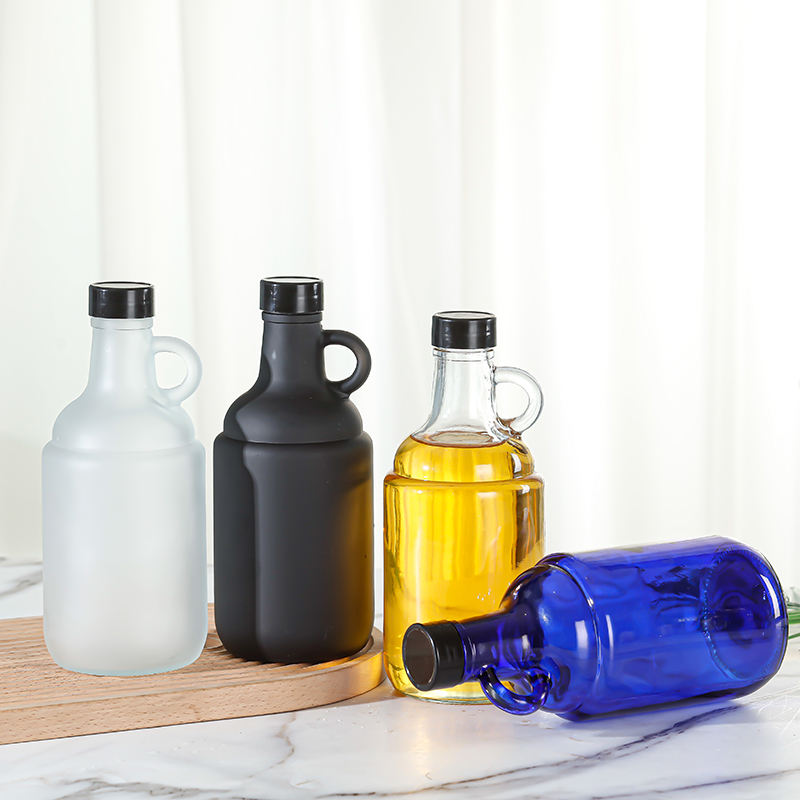 500ml 1L 1.5L 2L 3L 4L Large Capacity California Wine Jars Growler Glass Bottles With Small Handle and Cap