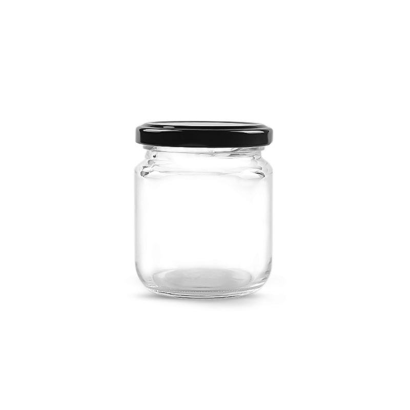 195ml 200ml 250g 7oz Jam Guacamole Peanut Butter Packaging Round Glass Jar With 63mm Screw Lid