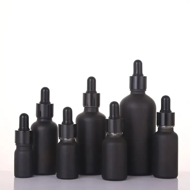 5ml – 100ml Custom black glass essential oil bottle wholesale cosmetics bottles with dropper lid empty