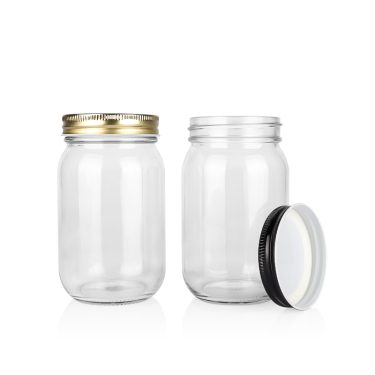 Food grade 16oz 470ml glass mason jars with 70mm screw lid wholesale