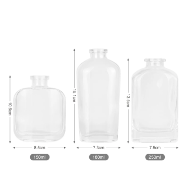 New Design Luxury Fragrance Glass Bottle 150ml 200ml 250ml Empty Flat Square Glass Diffuser Bottle Screen Printed