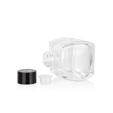 Wholesale clear empty square thick-bottomed glass bottles aroma diffuser bottles for household