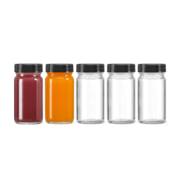 Small empty juice bottle glass capsule bottle 60ml 2oz cordyceps bottle with plastic screw cap