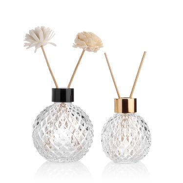 120ml 200ml 4oz 6oz Luxury crystal diamond embossed glass reed diffuser bottles