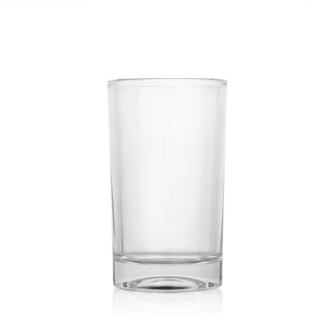 Small transparent round straight-sided glass cup for water juice milk tea cold drinks home hotel bar