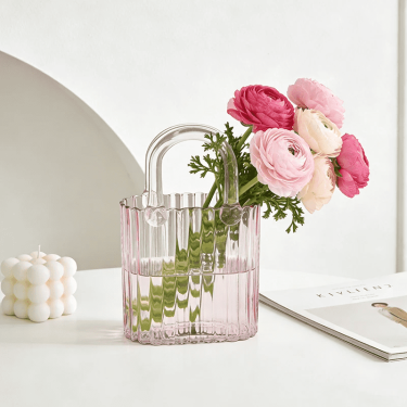 Creative Nordic-style Customized Color Handbag-shaped Hydroponic Glass Flower Vase