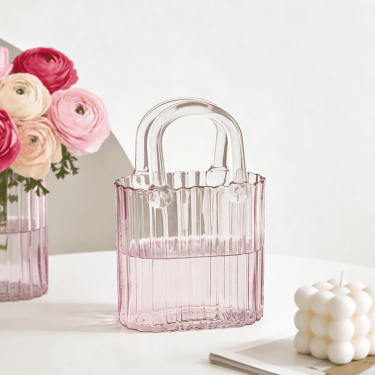 Creative Nordic-style Customized Color Handbag-shaped Hydroponic Glass Flower Vase