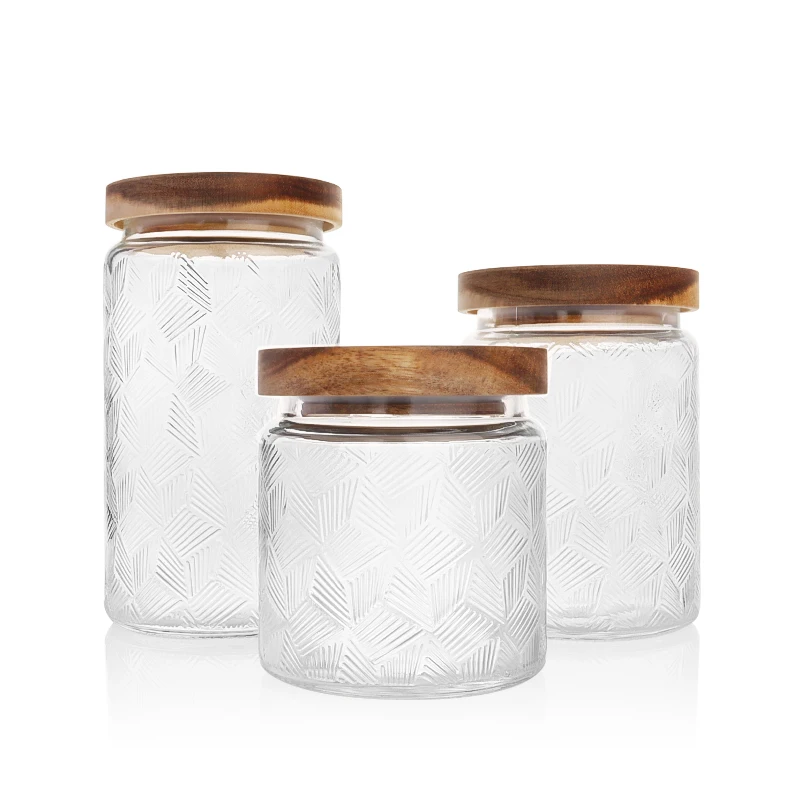 500ml 700ml 900ml Round Spice Tea Candy Nuts Chocolate Snack Glass Jars Kitchen Food Storage Glass Container