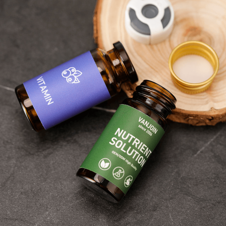 10ml Custom Labels Round Glass Tube Bottle with Leak Proof Screw Lids for Nutrient Solution and Health Supplement Packaging