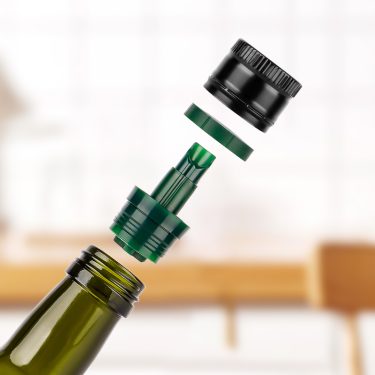 Glass olive oil dispenser bottle with extendable retractable nozzle lid bulk