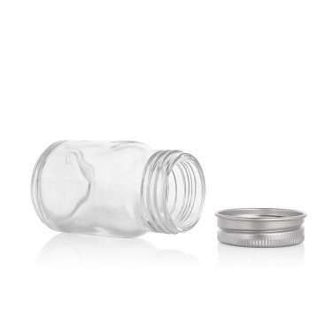 Bird nest beverage packing transparent glass jar with metal screw lid 45ml 60ml 85ml 110ml 160ml