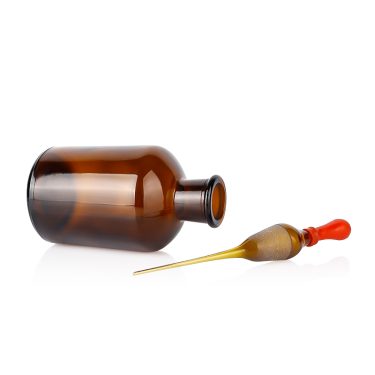 Laboratory brown glass dropper bottle empty rubber dropper bottle wholesale