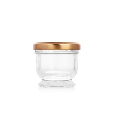 Wholesale lotus shape empty 60ml 85ml 130ml bird nest bottle glass jar with airtight lid