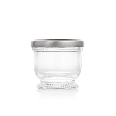 Wholesale lotus shape empty 60ml 85ml 130ml bird nest bottle glass jar with airtight lid