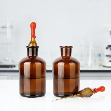 Laboratory brown glass dropper bottle empty rubber dropper bottle wholesale
