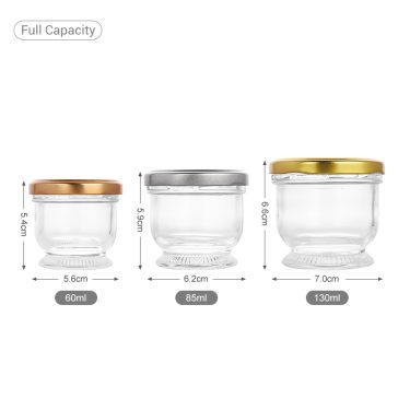 Wholesale lotus shape empty 60ml 85ml 130ml bird nest bottle glass jar with airtight lid