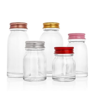 Bird nest beverage packing transparent glass jar with metal screw lid 45ml 60ml 85ml 110ml 160ml