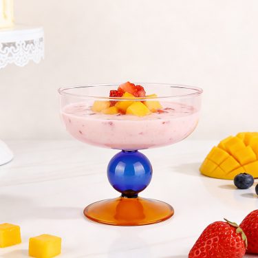 Bulk colorful glass ice cream cup dessert glass cup ice cream bowl