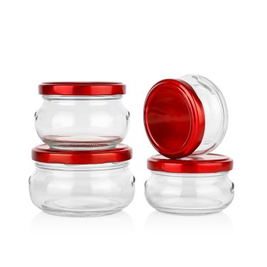 80ml 100ml 150ml 200ml High quality caviar edible bird’s nest glass jar with metal lid