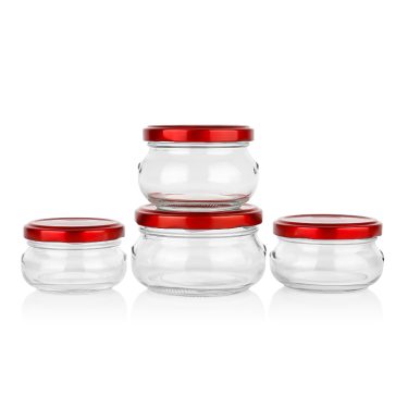 80ml 100ml 150ml 200ml High quality caviar edible bird's nest glass jar with metal lid