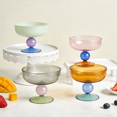 Bulk colorful glass ice cream cup dessert glass cup ice cream bowl