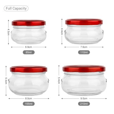 80ml 100ml 150ml 200ml High quality caviar edible bird’s nest glass jar with metal lid