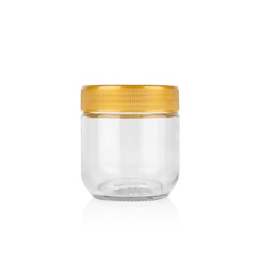 335ml 485ml 11oz 16oz Bulk round glass honey storage jar with plastic screw lid