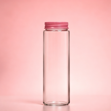 150ml Borosilicate Glass Bottle with Pink Lid Leakproof Reusable for Storage Travel