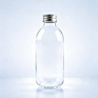 Clear Glass Beverage Bottle with Screw Cap Reusable Water Bottle Food Grade Glass Container
