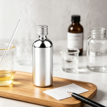 Silver-Plated Glass Essential Oil Bottle with Screw Cap Leakproof Aromatherapy Container 100ml