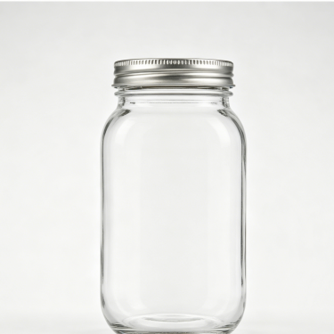 Clear Glass Food Storage Jar Wide Mouth Mason Style Kitchen Container with Silver Lid for Pantry Snacks Spices Candy Storage
