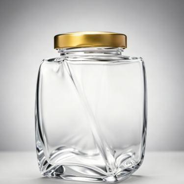 Premium Glass Food Storage Jar with Gold Lid Airtight Kitchen Snack Candy Coffee Tea Container 350ml