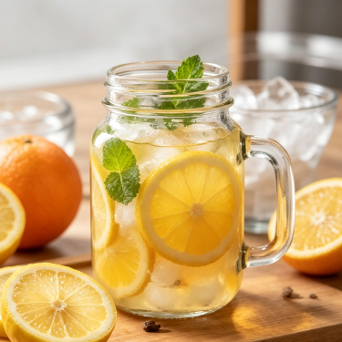 Clear Glass Mason Mug Jar with Handle and Silver Lid Wide Mouth Beverage Container for Juice Smoothie Coffee Tea