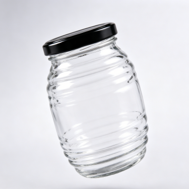 Classic Round Glass Food Storage Jar with Black Lid Clear Airtight Kitchen Candy Tea Cookie Container