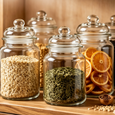 Large Clear Glass Storage Jar with Lid Airtight Kitchen Container for Candy Cookies Coffee Tea Dry Food Storage